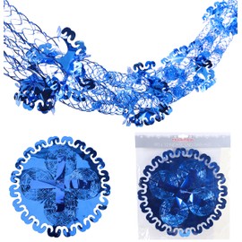 Christmas Concepts® 9ft x 1ft Large Round Foil Garland Festive Hanging Decorations – Christmas Trimming (Royal Blue)