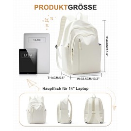 suradar Backpack Girls Teenager Boys School Backpack 14 Inch Laptop School Bag Lightweight School Bags Travel Backpack for Men and Women, A-beige