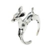 LZD Alloy Cuff Finger Ring Deer Antique Silver Size 6