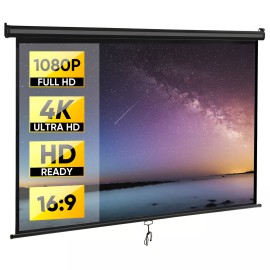 SEGAWE 80" 16:9 Projection Projector Screen Manual Pull Down Home Theater Black Frame