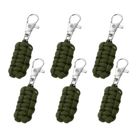 YELARXI Paracord Zipper Pull Polyester Zipper Pulls Replacement Woven Rope with Metal Clasp, 80 mm Length Fit for Backpacks Clothing Luggage Accessories - Cylinder (6 Pack, Olive Green)