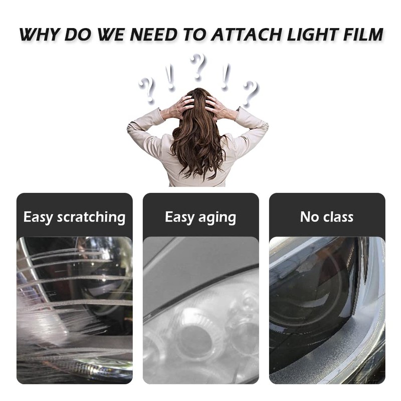 12 X 48inch Car Light Tint Film, Cuttable&Stretchability Car Headlight