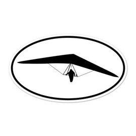 Hang Glider Oval Vinyl Car Bumper Window Sticker 3" x 2"