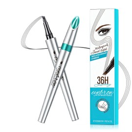 Eyebrow Pen with 4-Fork-Tip Create Natural Hair-Like Brows Black