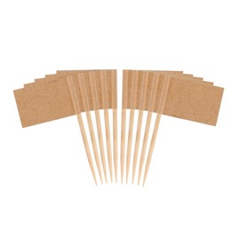 JAVD 100 Pcs (Kraft Paper) Blank Toothpick Flag Fruit Cupcake Markers Toothpick Flag Kraft Paper Markers Toothpick Flag