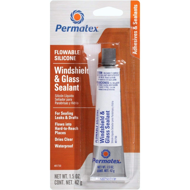 Permatex 81730 Flowable Silicone Windshield Glass Sealer, 1.5 oz. (2