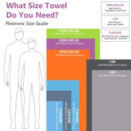 flintronic Microfibre Towel, Microfibre Travel Towel, Travel Towel Lightweight Absorbent, Ultra-lightweight & Fast Drying, Swimming Towel and Beach Towel for Sports, Gym, Yoga, Camping & Backpacking