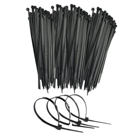 300 Black Nylon Zip Ties - 2.5 x 100mm, Strong Hold, 4" Self Locking Cable Ties, Weather Proof Small Tie Wraps, Ideal for Homes, Garden, Office, DIY, Plastic Ties for Cable Management (300)