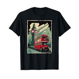 Vintage Travel Posters London Double-Decker Bus T-Shirt
