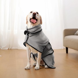 Zorela Dog Drying Coat, Super Soft Coral Fleece Dog Drying Towel Robe, Fast Drying Microfiber Towel Robes Dressing Gown Bathrobe for Dogs After Bath, Swim, Beach, Wet Walk