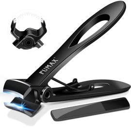 Toenail Clippers for Seniors Thick Toenails, Heavy Duty Large Nail Clippers with 15mm Wide Jaw Opening, Long Handle Toe Nail Clippers for Thick Nails Gifts for Men Seniors Women, Black