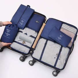 Packing Cubes for Suitcase, Toifucos 10pcs/set Travel Packing Cubes Travel Luggage Packing Organizers Waterproof Travel Compression Suitcase Bag Travel Essential Bag (Navy Blue)