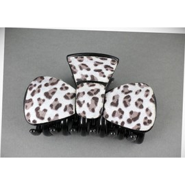 Perfect Hairstyle with Our Hair Accessories - Leopard Print 3 3/8" Long Hair Clip Claw Clamp White Grey Black Fashionable Hair Accessory Hair Jewelry Accessories for Lady Women