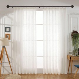 WIN4ALL Bronze Heavy Duty Curtain Rods for Windows 66 to 120 inch, 1 Inch Curtain Rod, Adjustable Decorative Long Curtain Rods For Bedroom, Living Room, Outdoor (Bronze,16"-120”)