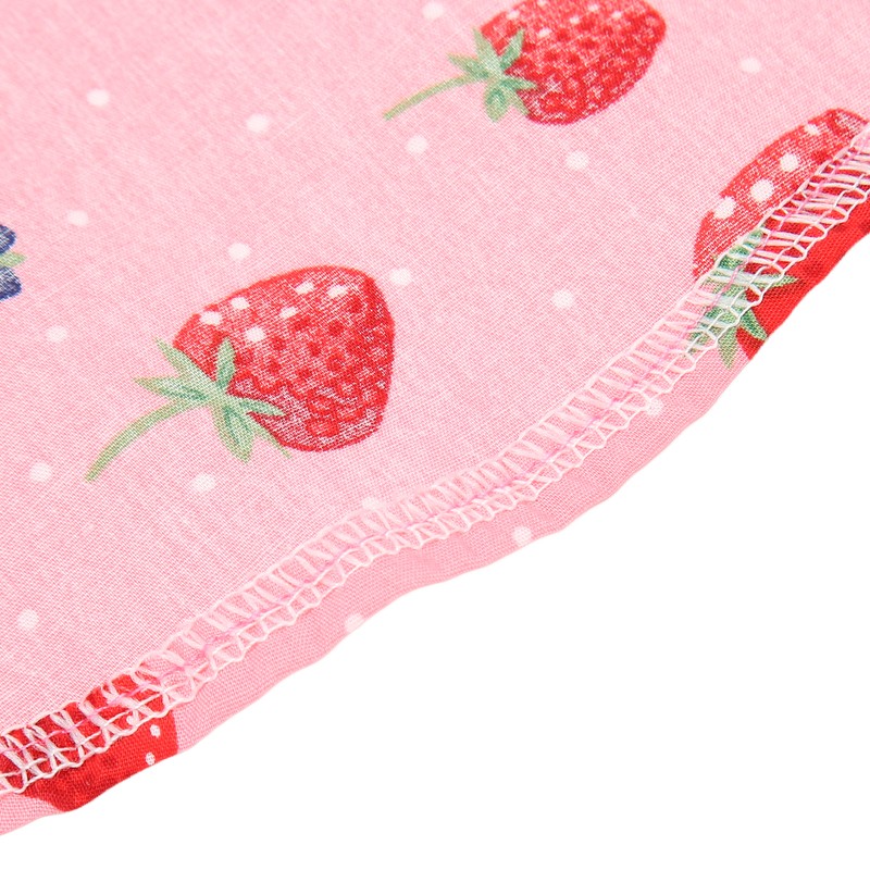 Dog Summer Shirts Cute Strawberry Print Turn Down Collar Snap