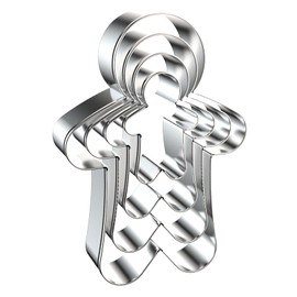 Gingerbread Man Cookie Cutters Shapes Set for Christmas Baking with Assorted Sizes - 5 inch, 4 inch, 3 inch, 2 inch - Stainless Steel