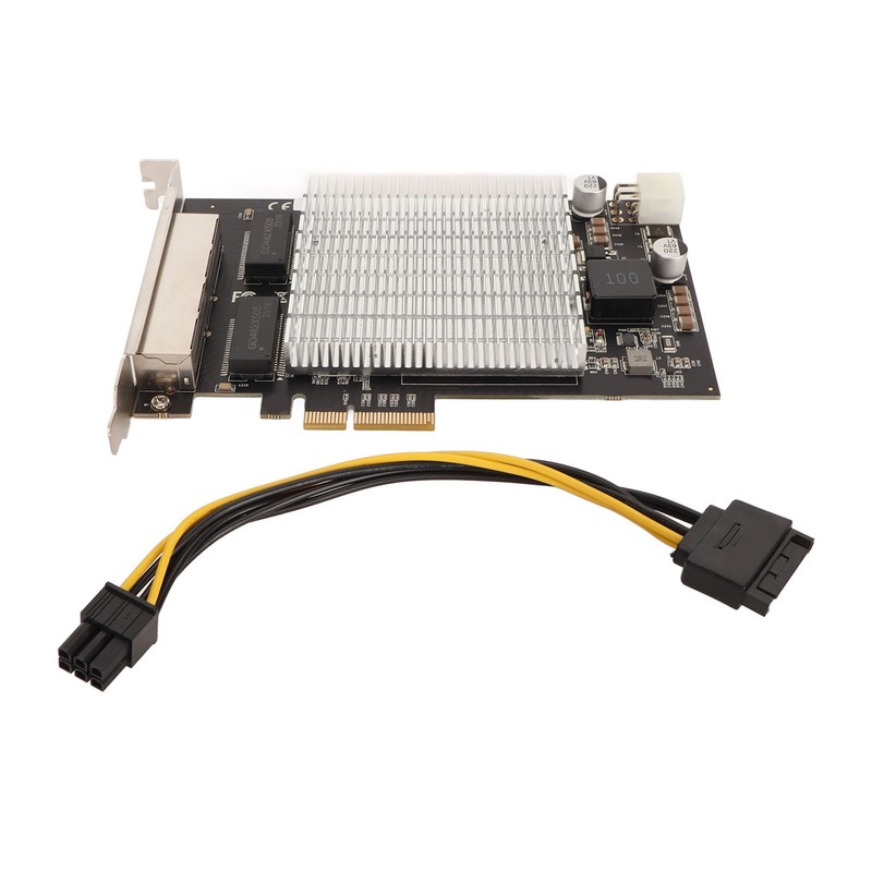 PoE Network Card 4 RJ45 Ports PCIe Slot 2.5G 30W