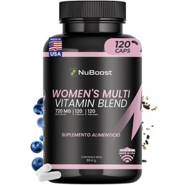 NuBoost Multivitamínico Mujer - 120 Cápsulas para 4 Meses - Vitaminas para Mujer con Biotina, Colágeno y Ácido Fólico - Cabello, Piel y Uñas - Antioxi