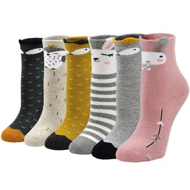 PUTUO Thick Socks Children's Colourful Cotton Socks Warm Winter Socks Kids Thermal Socks Boys Girls Funny Animal Socks 2-11 Years 5/6 Pairs, multicolor 1-6 pairs