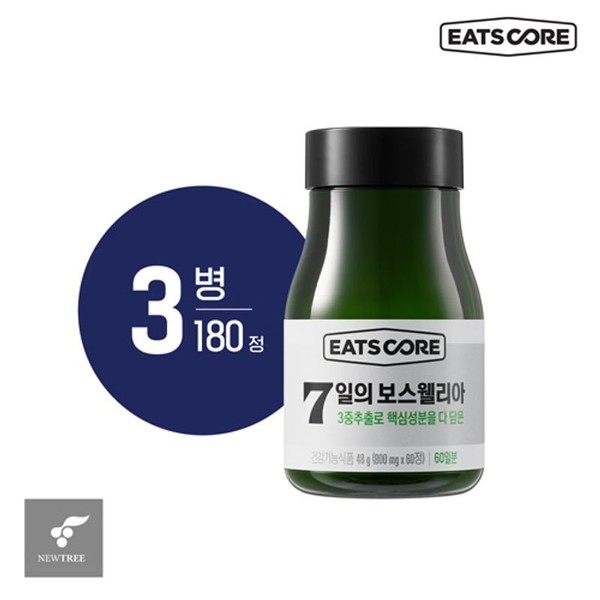 Itscore 7-day Boswellia 6-month supply (3 bottles/180 tablets), single option / 이츠코어 7일의 보스웰리아 6개월분(3병/180정), 단일옵션