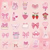100PCS Coquette Stickers Pink Aesthetic Stickers Pack Cute Bow Tie