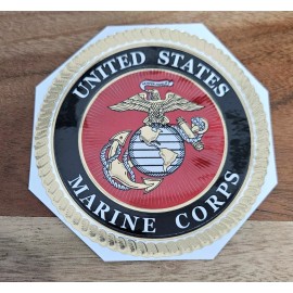 4" Marine Corps Decal Sticker USMC Metalic