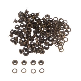 sourcing map 100set Grommets Kit Metal Eyelets 3mm 1/8" Hole Tiny Grommet for Shoes Clothes Belt Bag DIY Project, Bronze