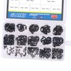 Glarks 300-Pieces 10 Size Black Alloy Steel E-Clip External Retaining