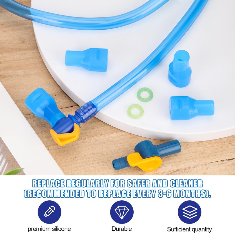 PEUTIER 9pcs Bite Valve Replacement for Camelbak, Blue Bladder Replacement