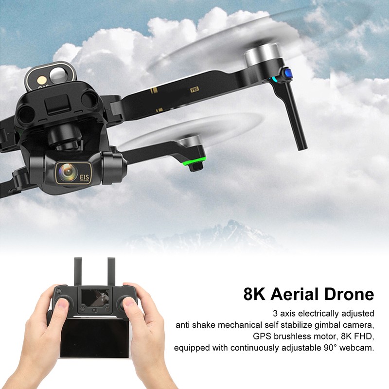 Aerial Drone with 8K HD Dual Camera Anti Shake GPS
