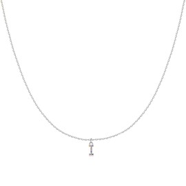 MARLION JEWELS Ketten- und Anhängerset für damen in silber 925 mit farbigen Zirkonia-Buchstaben. Silberkette für damen ideal als Geschenk. Halskette für damen. Schmuck Damen (Versilberung, C)