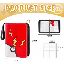 Obluchye 4 Pocket Card Binder, Trading Card Binder, Cartoon Cards Collection Folder 50 Pages 400 Sleeves Cards Album for Boys Girls Adult Birthday Gifts (Cartoon 2)