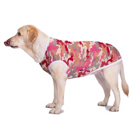 KUVEELA PET Dog Clothes, Dog Wear For Spring & Summer, T-Shirt, For Going Out, Walks, Protection from Sunburn, Shedding Prevention, Breathable, Stylish, For Large to Medium-Sized Dogs (Mesh, Red, 3L)