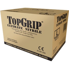 TopGrip Nitrile Exam Gloves, 6 Mil, Disposable, Powder Free, Textured, Case/1000, Large