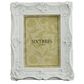 Shabby Chic Style Very Ornate White Photo Frame for 7"x5" (175x125mm) Pictures