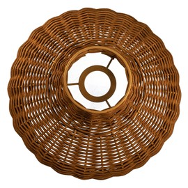 Woven-wicker Hanging Lamp shade,boho replacement lampshades, Chandelier/Ceiling/Table/floor lamps shades lamp covers,Chic rattan lampshade for Kitchen Island Bedroom Hallway, Cream