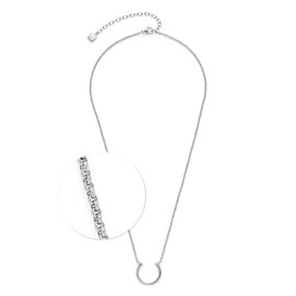 Jewels by Leonardo Necklace Clip & Mix Maisy • Short Anchor Chain Made of Silver-Coloured Stainless Steel • Half Open Ring Offers Space for Pendant • 45-52 cm Length • Jewellery Gift for Women •