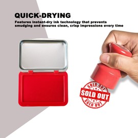 Homvik Quick-Dry Stamp Pad, Metal Case, Multiple Sizes, Red Ink (5×7.5cm)