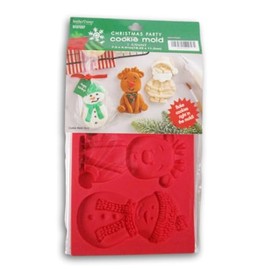 Christmas Party Cookie Candy Mold - Santa, Reindeer, Snowman - 7.5 x 4.41 Inches