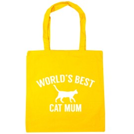 Hippowarehouse World's best cat mum Tote Shopping Gym Beach Bag 42cm x38cm, 10 litres