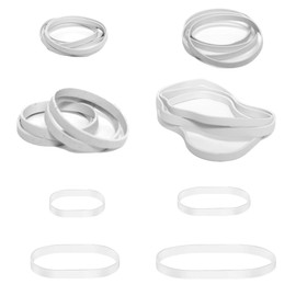 Elastic Bands Heavy Duty 80Pcs Thick rubber bands Natural Strong Money Elastic Bands Wide Rubber Band Stationary Stretchable Bands for Home School Office Workshop Accessories,White（38/50/60/70 * 5mm）