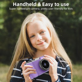 Kids Camera for Boys and Girls,Toddler Camera Christmas Birthday Toy Gifts for Kids Age 3-10 with 32GB SD Card, Video Recorder Vintage Small Camera for Teens Beginner Kids Present (Purple)