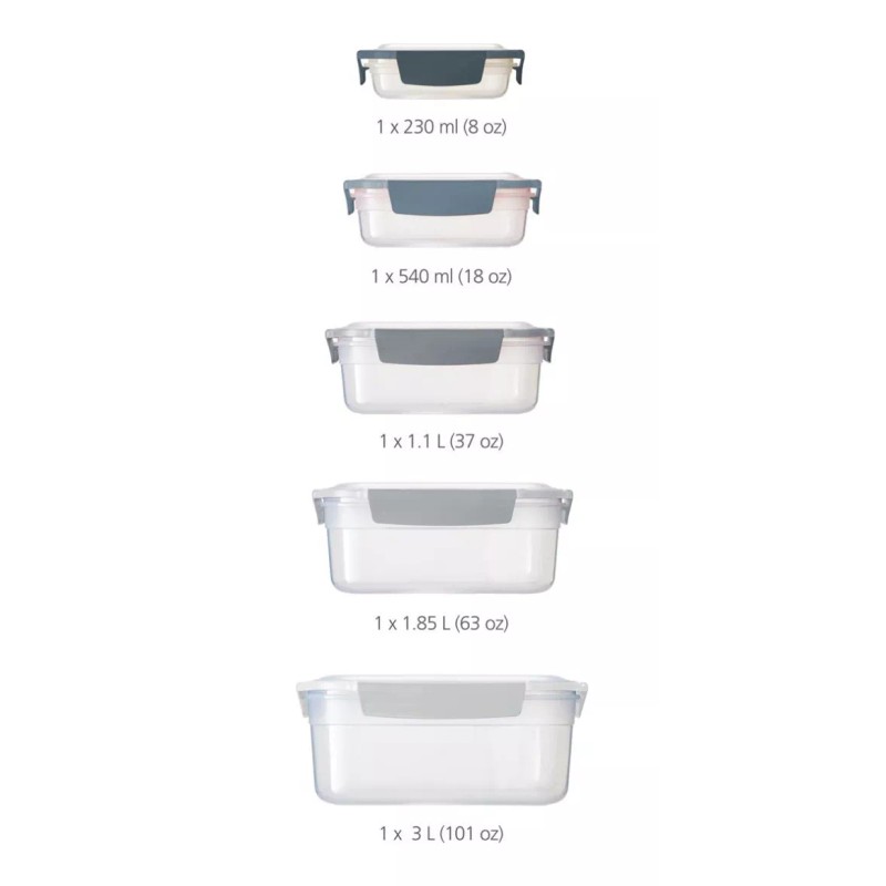 Joseph Joseph Set 5 Recipientes Para Alimentos Con Tapa Hermetica