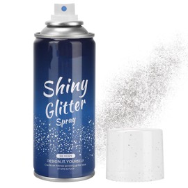 Body Glitter Spray【Long Lasting】【Skin Friendly】【Quick-Drying】 Glitter Spray for Hair/Body 120ML，Silver