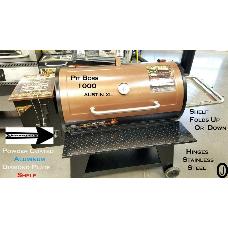 Powder Coated Diamond Plate Folding Shelf For Pit Boss 1000