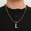 RWQIAN Mens Initial Necklace Gold Stainless Steel Chain with Z