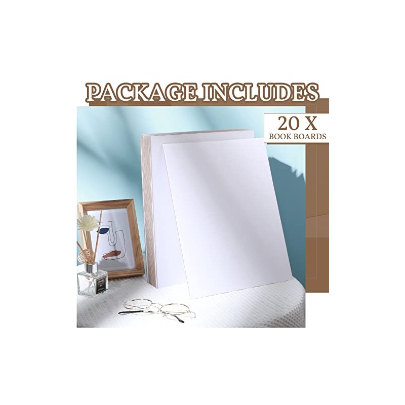 20 Pcs Book Board, Binders Board Chipboard Designer Bookboard Kraft
