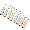 Emergency Whistle, Aluminum Whistle, Rescue Set of 8, Includes Key