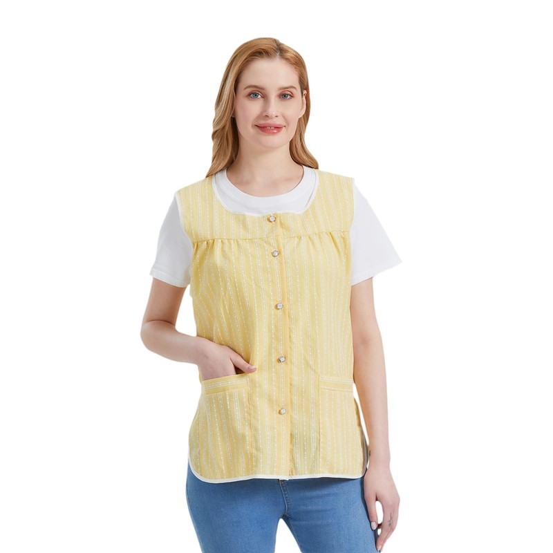 Nanxson Women Cobbler Apron with 2 Patch Pockets,Smock with Buttons