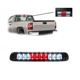 DimFlux Third Brake Lights LED High Mount Stop Light Compatible with 2007-2013 Chevy Silverado/GMC Sierra Brake Light Assembly 2009 2010 2011 2012 2008 Silverado 3rd Brake Light （Black）